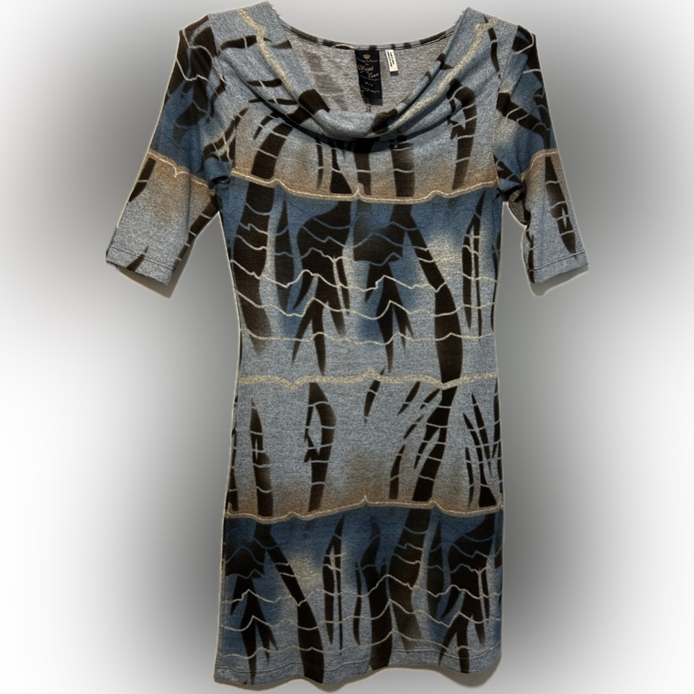 Point Zero Casual Dress. Cowl Neck, Elbow Length Sleeves. Size S